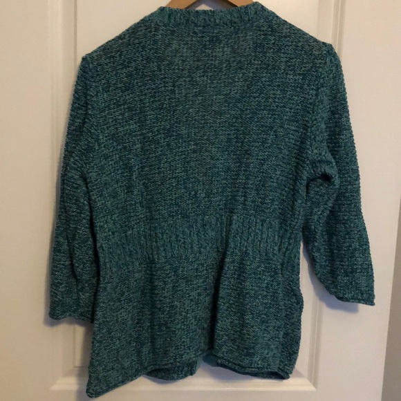 Eddie Bauer cardigan in teal w 3/4 sleeves - Picture 4 of 6
